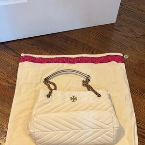 Tory Burch Cream Quilted Shoulder Bag